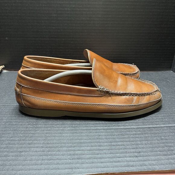 LL Bean Mens Sz 12 EE Casco Bay Mocs Loafers #299805 Brown Leather Loafers Shoes main image 4